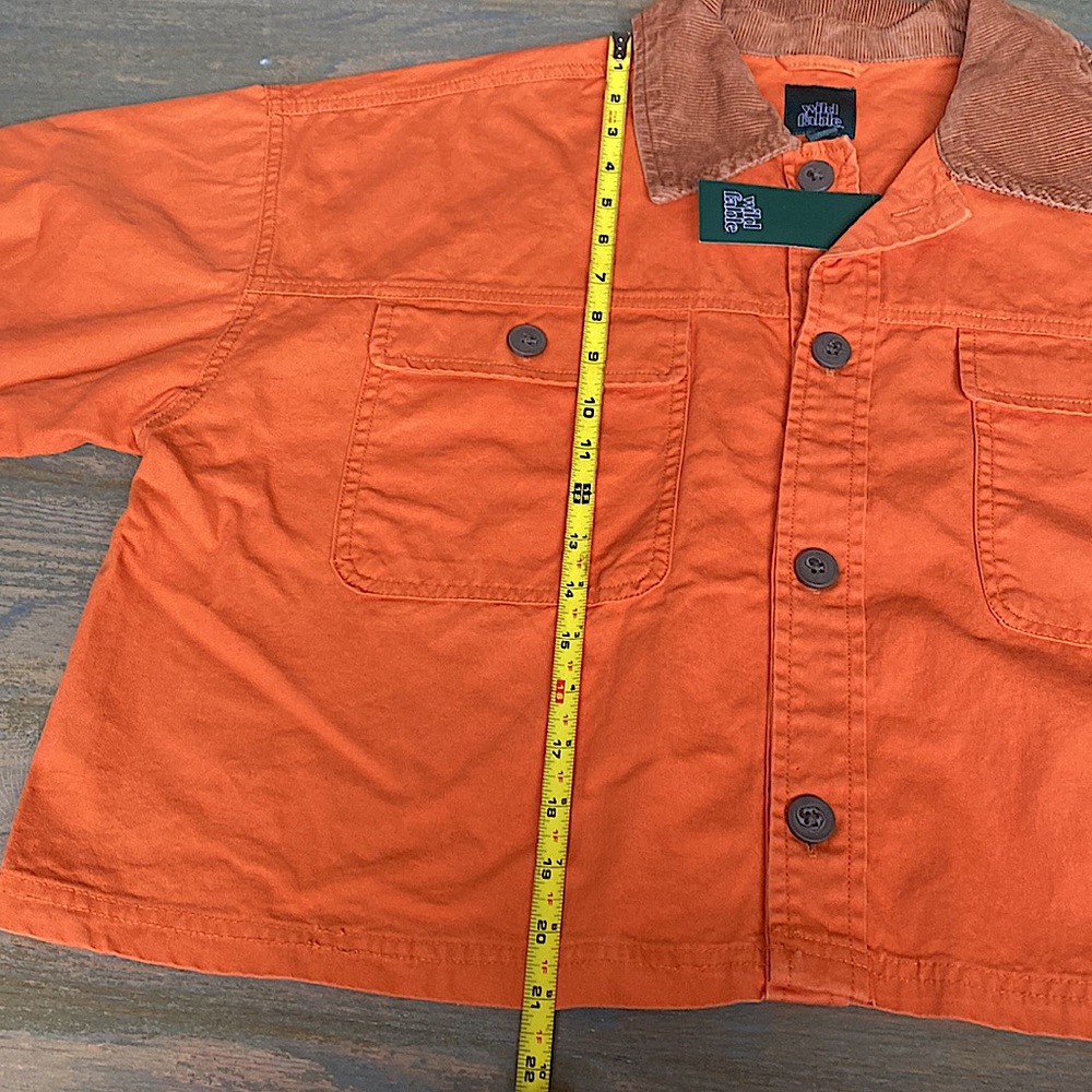 Wild Fable Women's Rust Cropped Canvas Long Sleeve Surplus Shacket Size Large - Picture 7 of 11